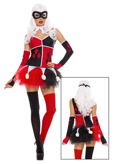 harley quinn and joker costume|harley quinn jester costume.